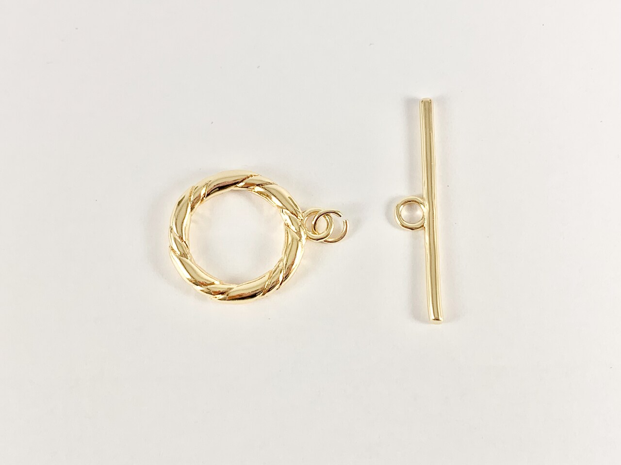Toggle Clasp Findings Gold Silver Twisted Roped Toggle Clasps 20mm in 18K Gold or Silver Plated Copper 1 set